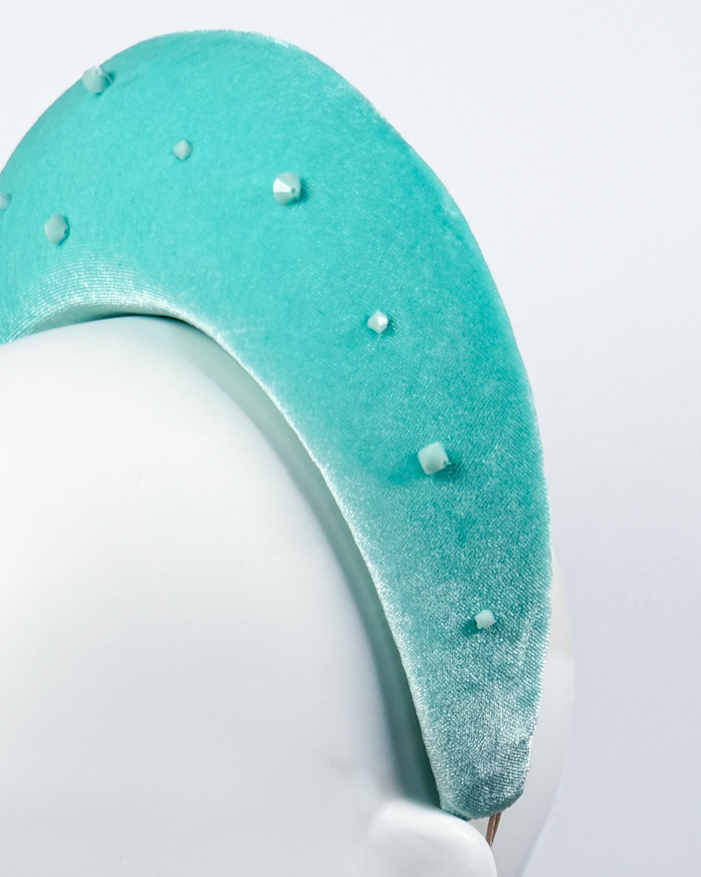 Aqua Velvet Halo with Swarovski Crystals - BY⭑SHIMMER