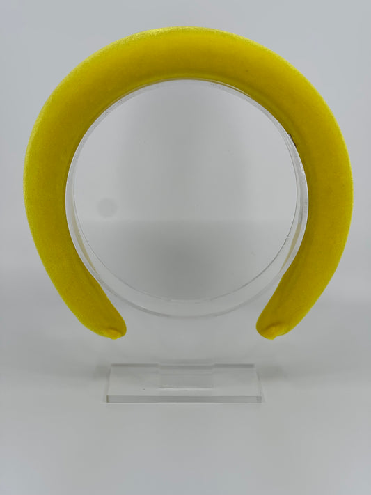 Vibrant Yellow Luxury Velvet Padded Headband - BY⭑SHIMMER