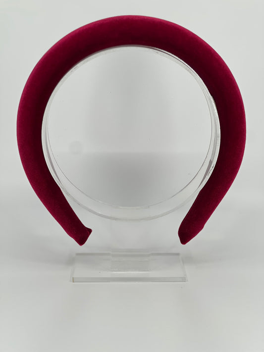 Red Luxury Velvet Padded Headband - BY⭑SHIMMER