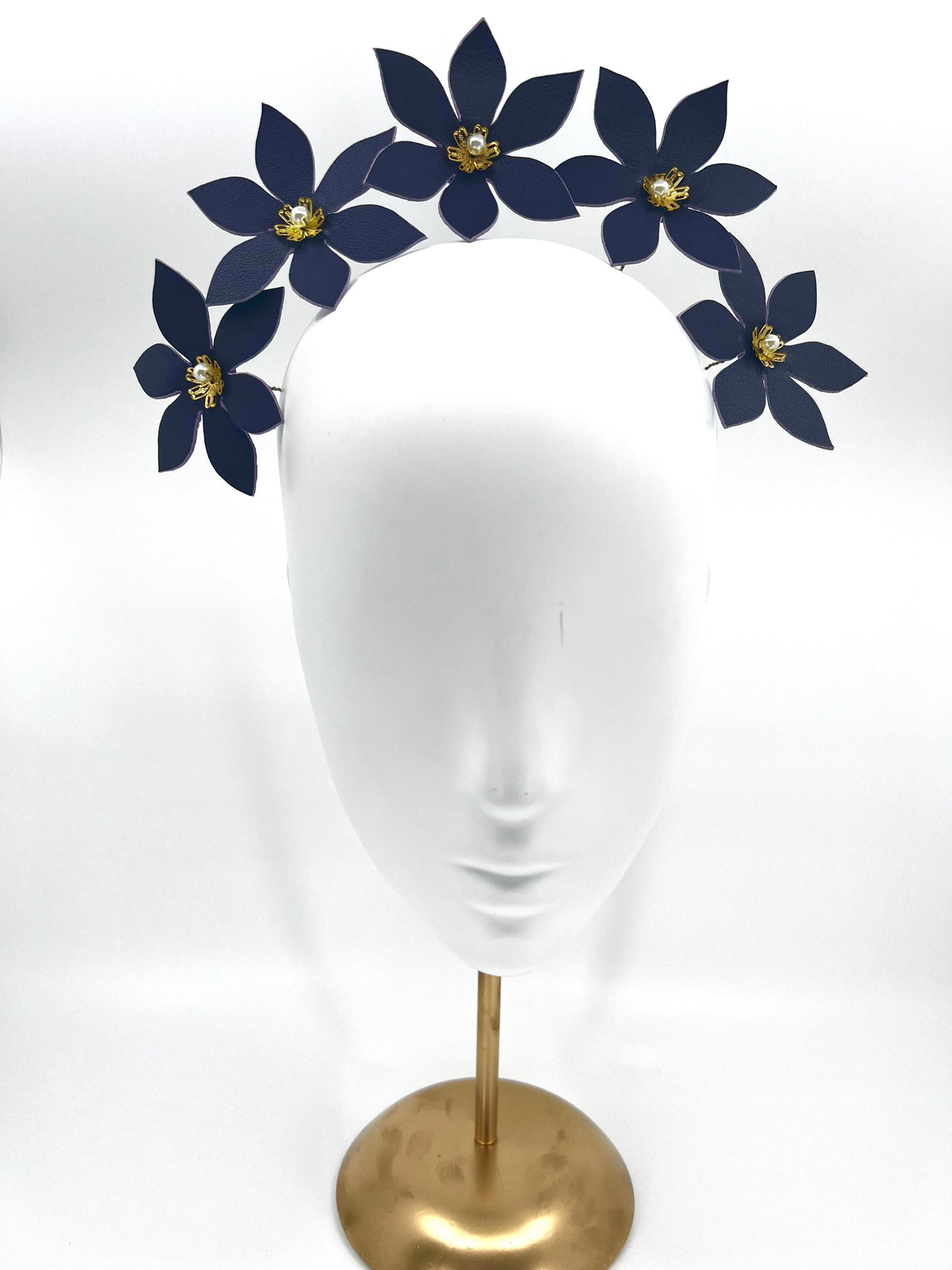 Dark Purple Leather Flower Headpiece - BY⭑SHIMMER