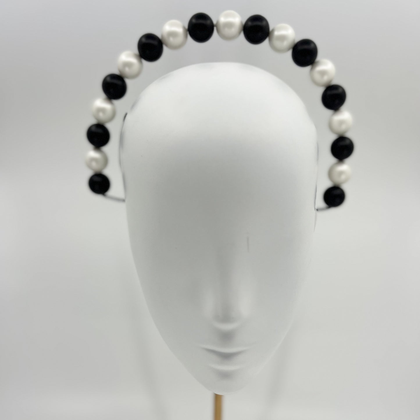 Black and White Beaded Halo Headpiece - BY⭑SHIMMER