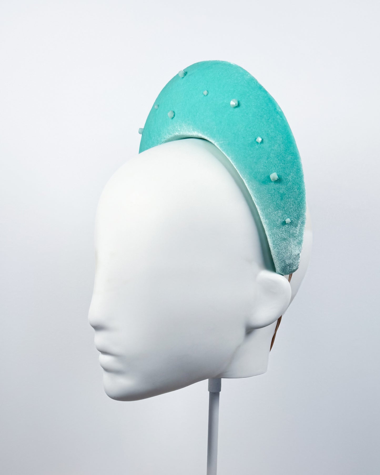 Aqua Velvet Halo with Swarovski Crystals - BY⭑SHIMMER