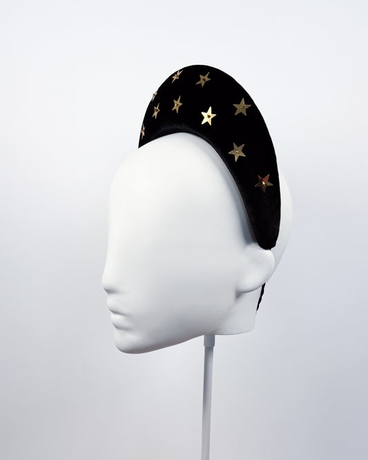 Black Velvet Halo with Gold Stars - BY⭑SHIMMER