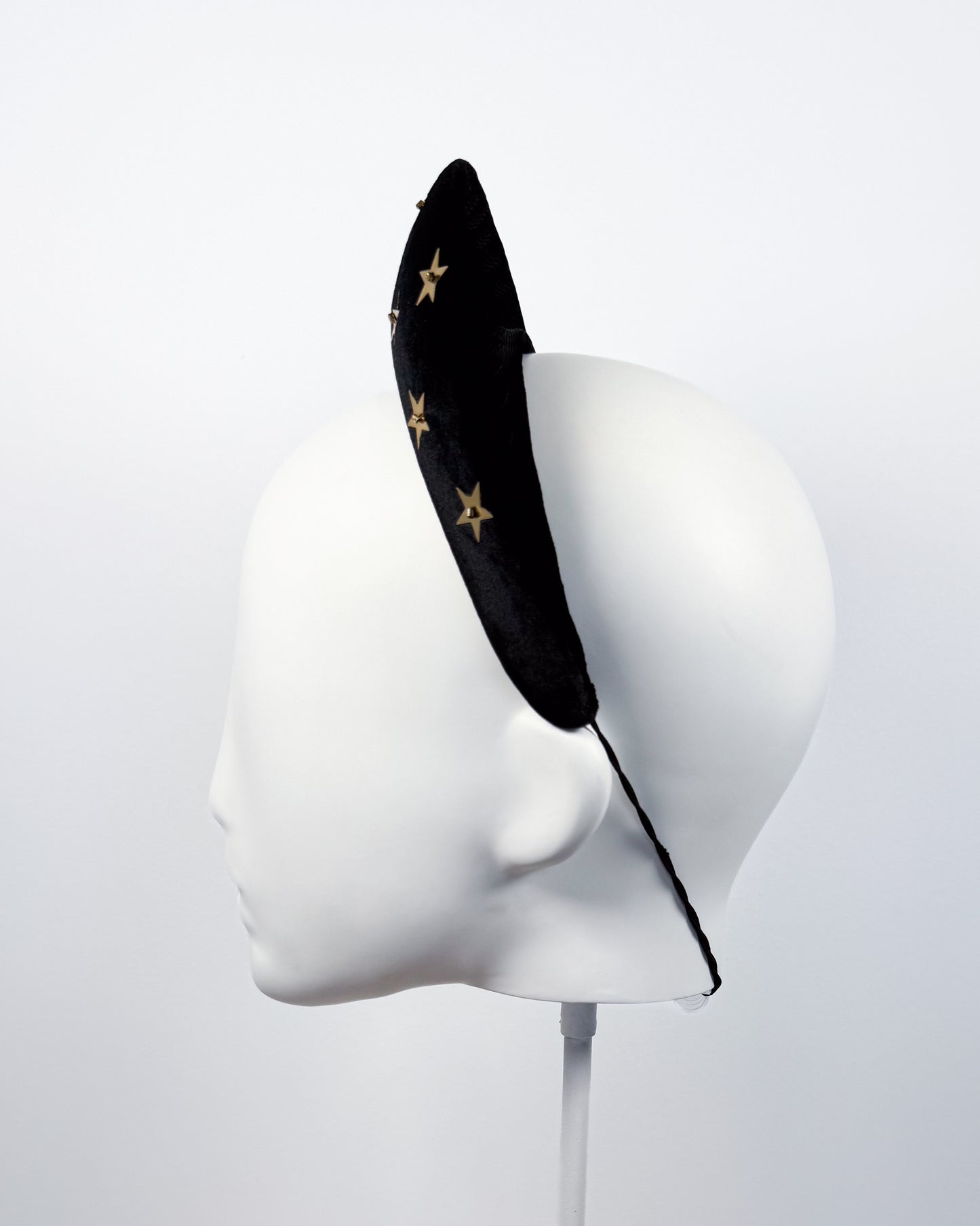 Black Velvet Halo with Gold Stars - BY⭑SHIMMER