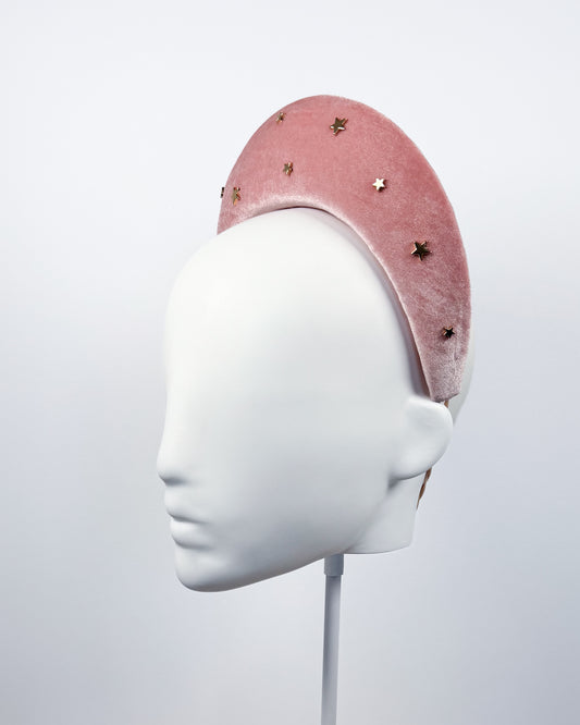 Blush Pink Velvet Halo with Gold Stars - BY⭑SHIMMER