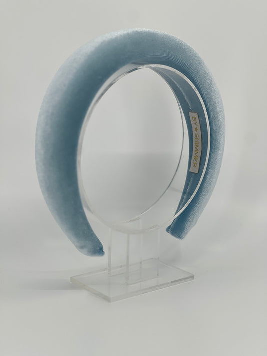 Pale Blue Luxury Velvet Padded Headband - BY⭑SHIMMER