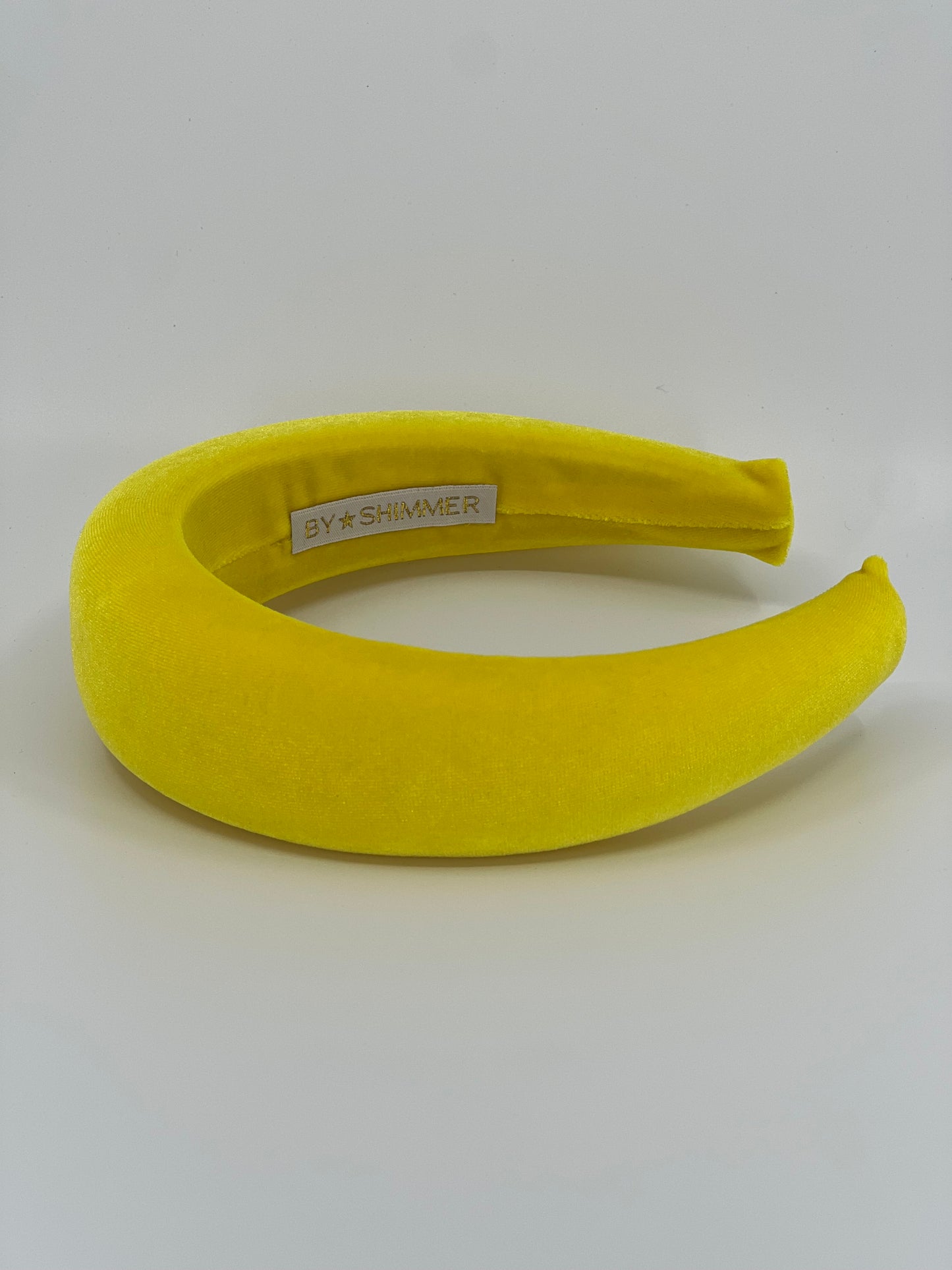 Vibrant Yellow Luxury Velvet Padded Headband - BY⭑SHIMMER
