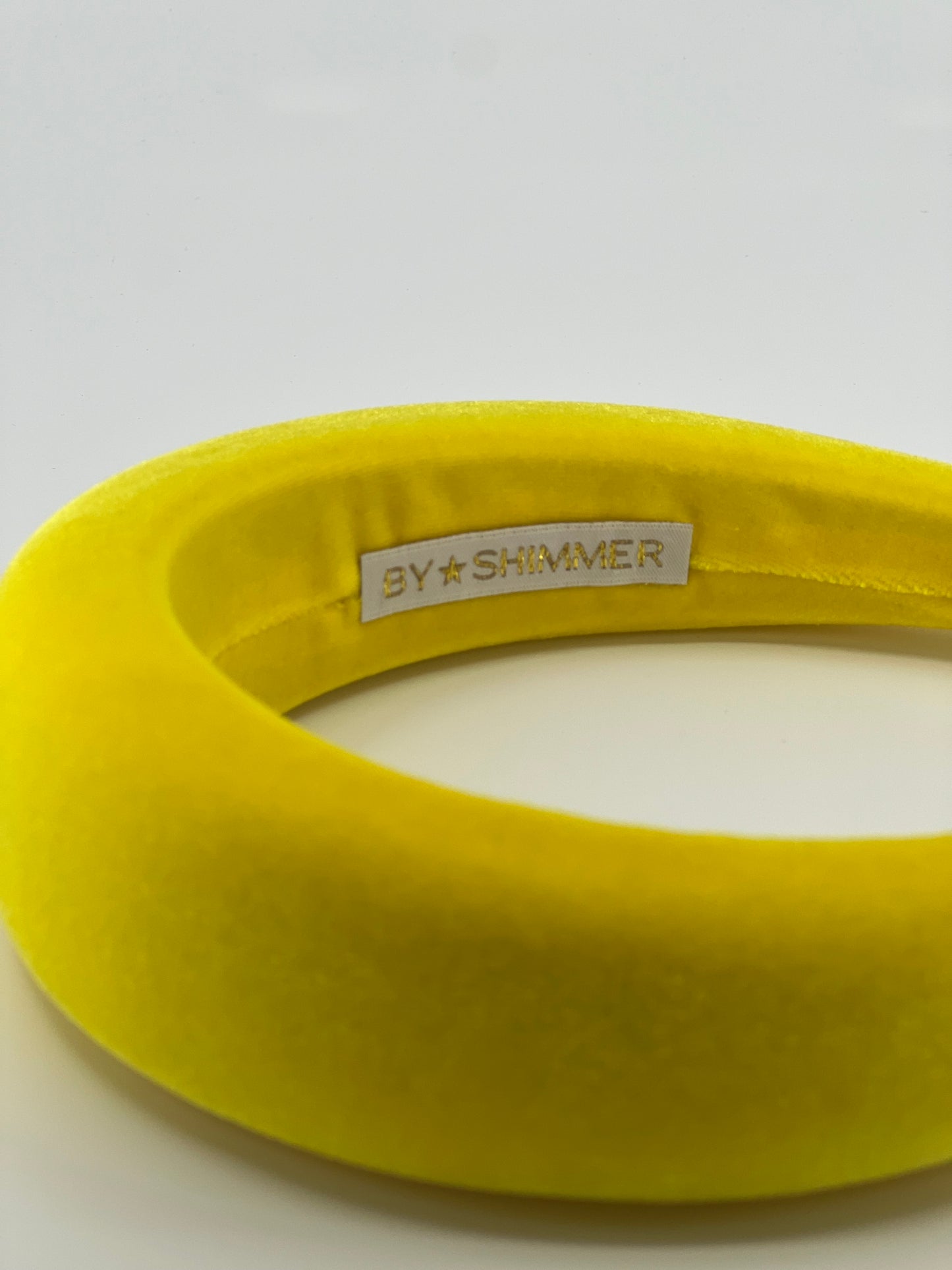 Vibrant Yellow Luxury Velvet Padded Headband - BY⭑SHIMMER