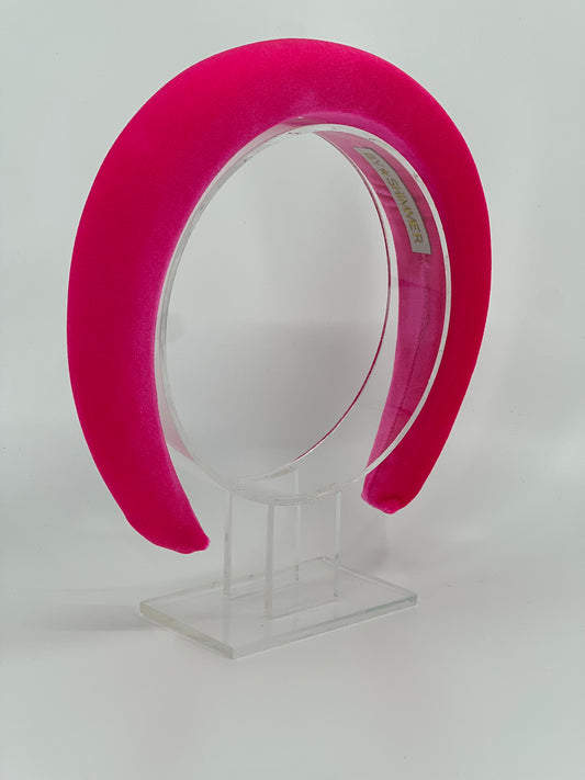 Hot Pink Luxury Velvet Padded Headband - BY⭑SHIMMER