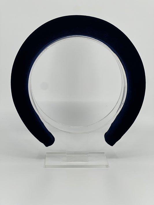 Navy Luxury Velvet Padded Headband - BY⭑SHIMMER