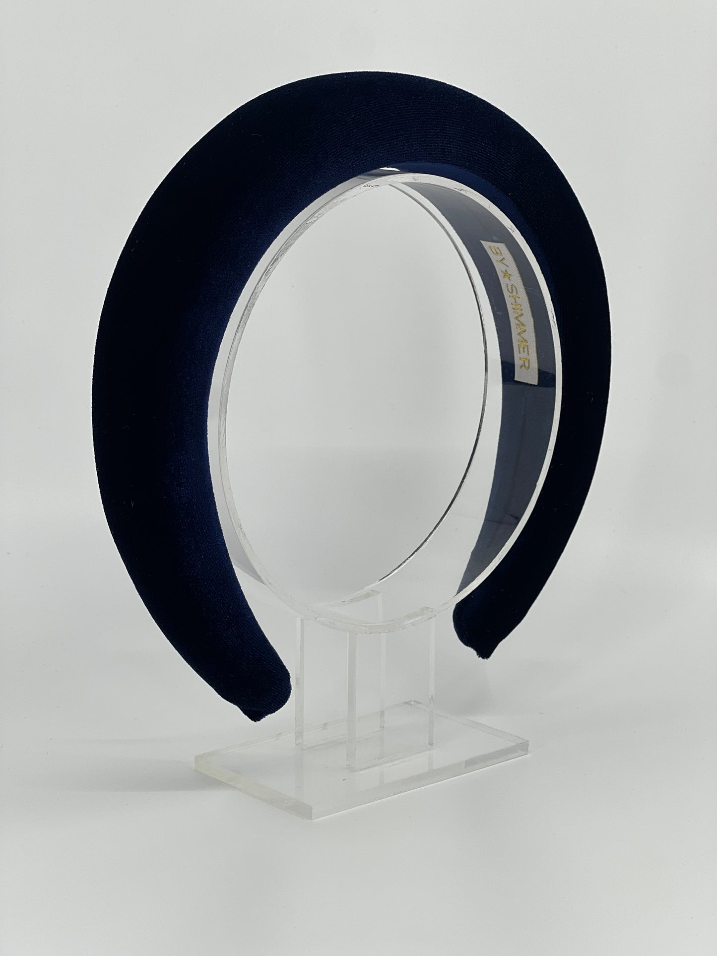 Navy Luxury Velvet Padded Headband - BY⭑SHIMMER