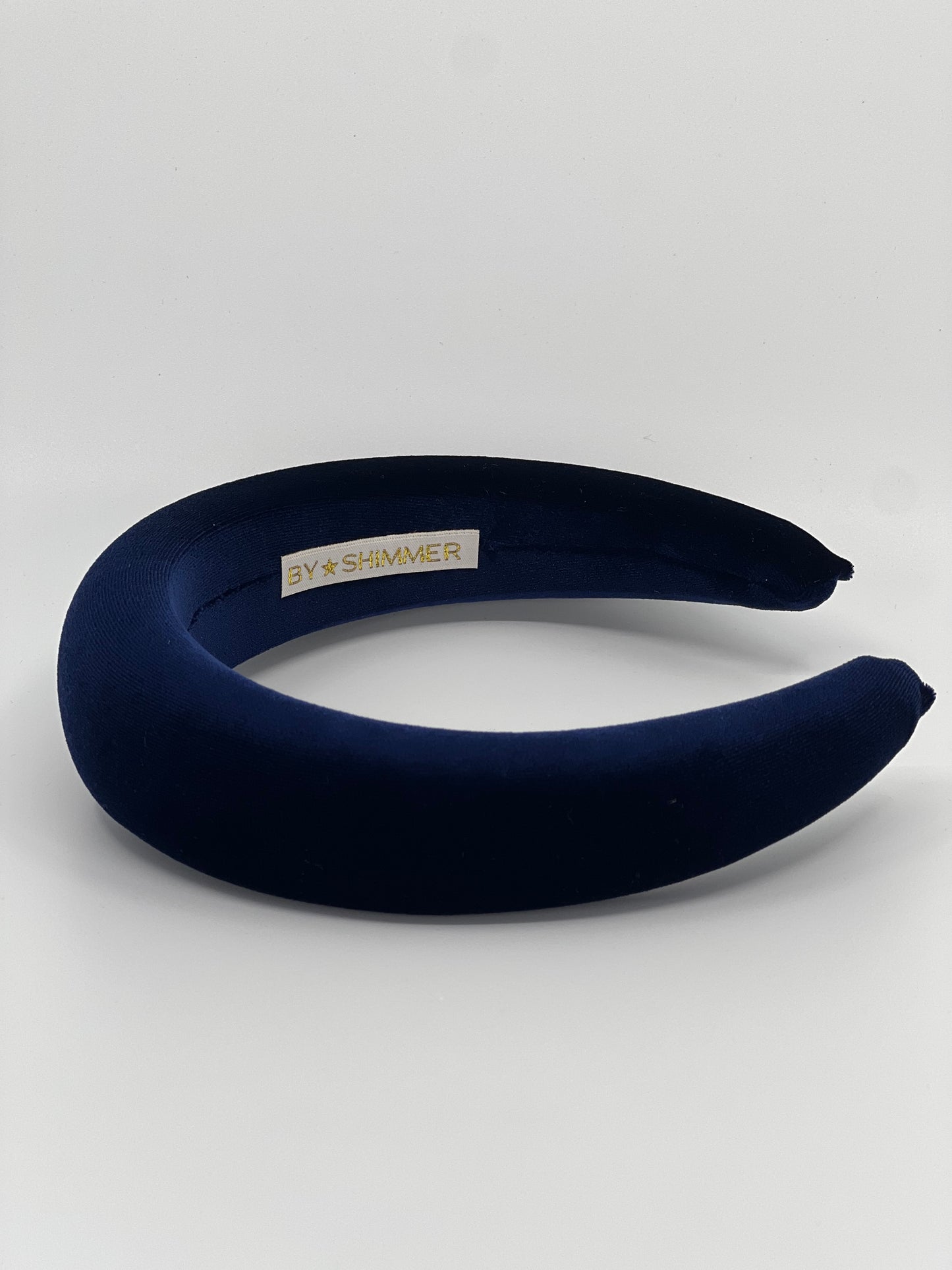 Navy Luxury Velvet Padded Headband - BY⭑SHIMMER