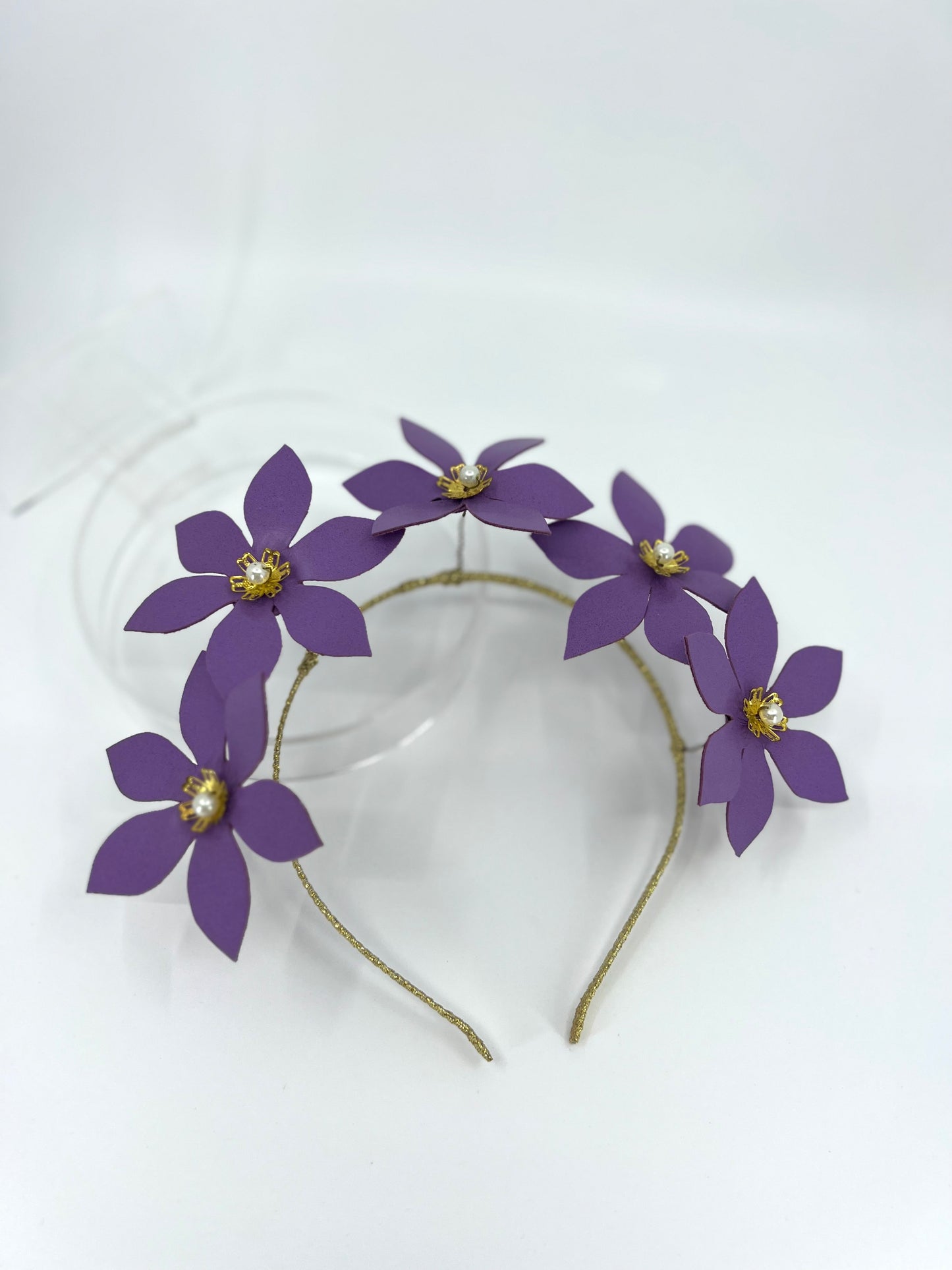 Purple Leather Flower Headpiece - BY⭑SHIMMER