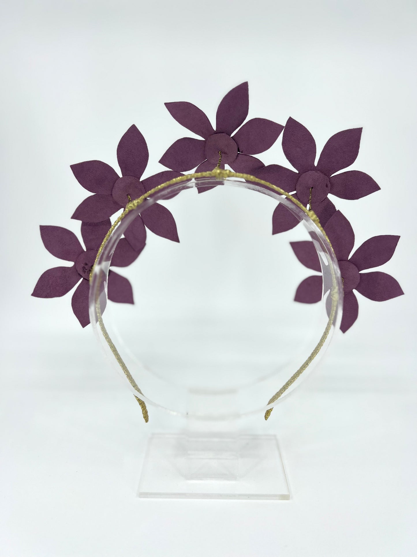 Purple Leather Flower Headpiece - BY⭑SHIMMER