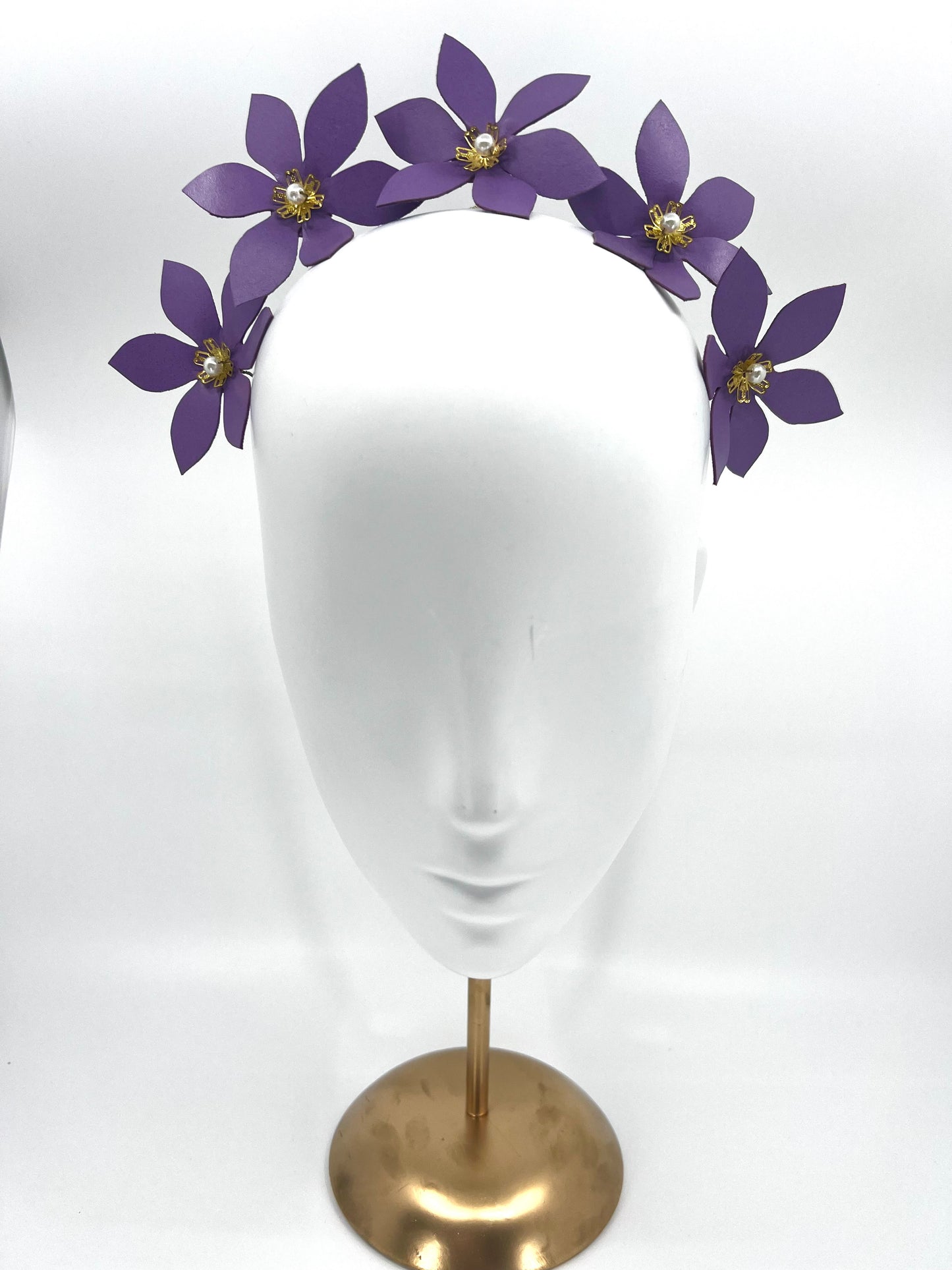 Purple Leather Flower Headpiece - BY⭑SHIMMER