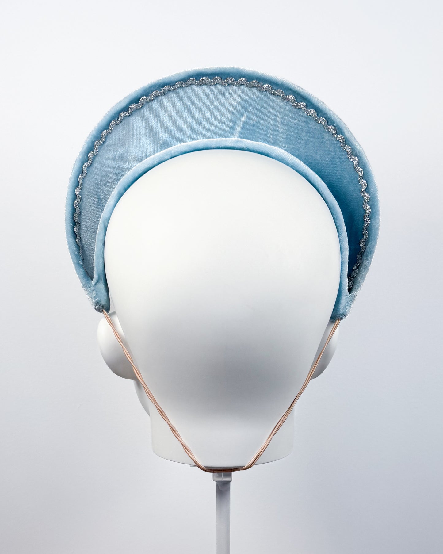Pale Blue Velvet Halo with Silver Stars - BY⭑SHIMMER